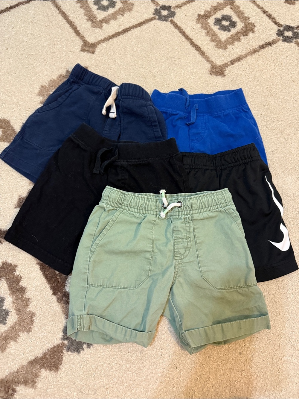 Nike Kids Shorts Pack in Black, Navy, Royal Blue & Green